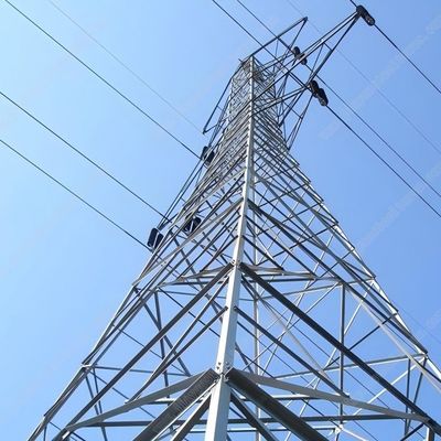 35kv Double Circuit  Pylon Power Electric Transmission Tower Galvanized Steel Metallic Monopoles Tower