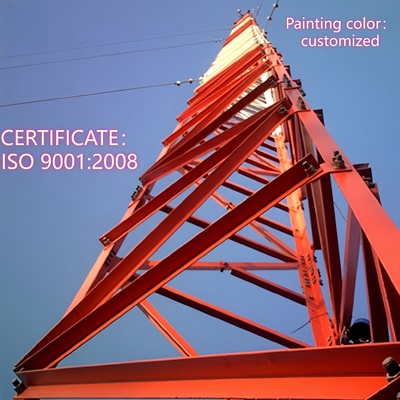 3 Legged Angular Steel Tower Communication Tower Q235 Steel 25m LTE Network Weatherproof Rural Areas