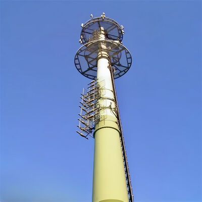 Monopole Tower steel telecom tower designed according to GB T 700 and GB T 1591 standards ensuring and structural integrity for telecom