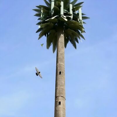 Bionic Tree Tower artificial with ANSI TIA 222 G H F and EN 1991 1 4 EN 1993 3 1 design codes for infrastructure