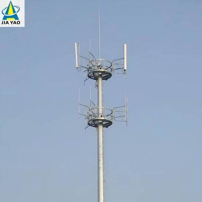 28M Weathering Steel Monopole Communication Tower For Signal Coverage