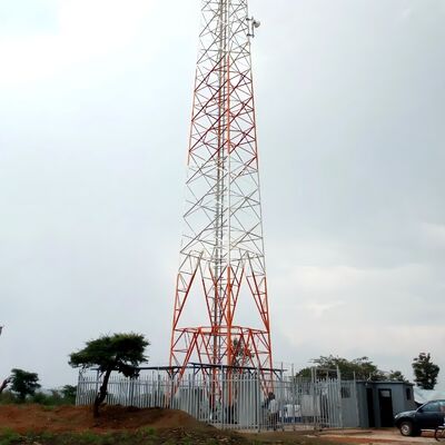 30 42 52 Meter Q355 Steel 4 Legged Angle Steel Tower Wide Coverage For High Speed Railway Hub