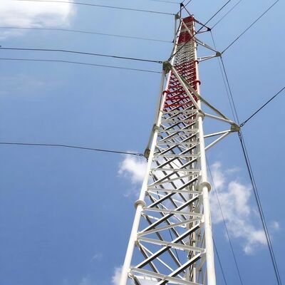 30 35M Hot Dip Galvanized Guyed Communication Tower Small Foundation For Grassland Area