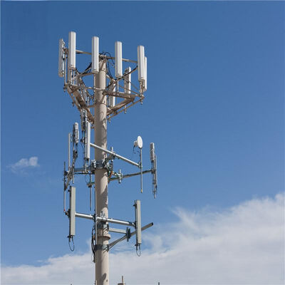 20M Q355 Steel Monopole Tower Rooftop Mount For Office Building 5G Deployment