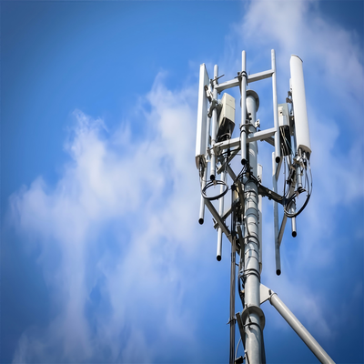 25M 30M 40m Lightweight Rooftop Monopole Tower for Urban 5G Small Cell densification with Small Base Footprint and Galvanized Steel