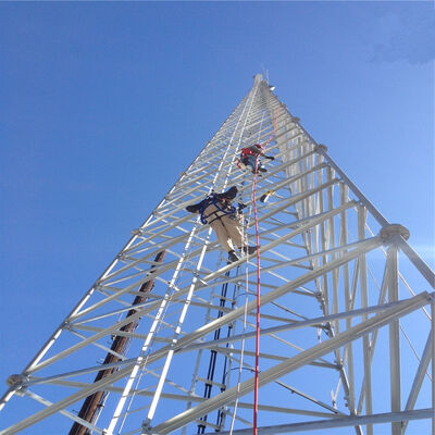 Heavy-Duty 3 Legged Tubular Steel Tower with Integrated FM Antenna Mounts and High-Tensile Q345B Sections for Rural Broadcasting Base Station ANSI Standard