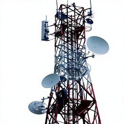 20m-80m Hot Dip Galvanized Q355B 4 Legged Angle Steel Communication Lattice Tower for 5G BTS Station