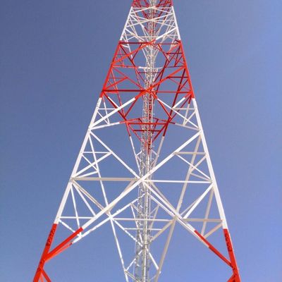 Hot Dip Galvanized Self Supporting Radio Tower 5km Wifi Gsm Phone Satellite Microwave Radio Tower