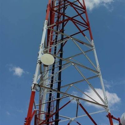 High Resolution Triangular Radio Telecom 3 Legged Tubular Steel Tower 40M/S