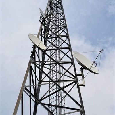 Hot Dip Galvanized Self Supporting Radio Tower 5km Wifi Gsm Phone Satellite Microwave Radio Tower