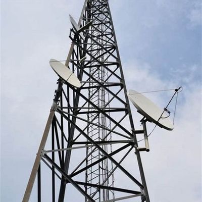 30 40 50 Meters Radio 3 Legged Angular Steel Tower 5G Network Galvanized Microwave Communication Tower