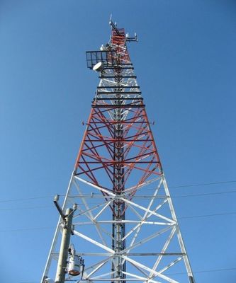 30 40 50 Meters Radio 3 Legged Angular Steel Tower 5G Network Galvanized Microwave Communication Tower