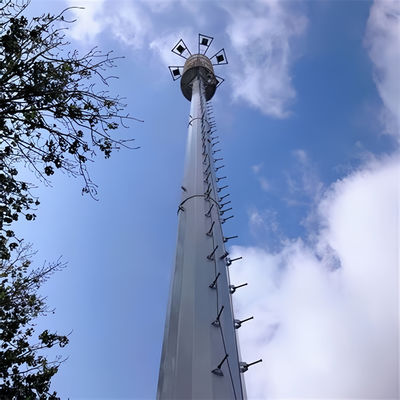 Free Standing  Monopole Tower100 Telecom Tower Antenna Types Of Communicatin Tubular