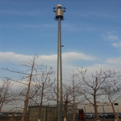 25M 30M 40M 45M Radio Antenna Signal Galvanized Steel Single Tube Pole Base Station Communication Monopole Tower