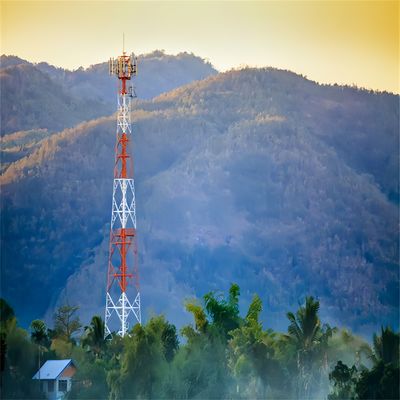50 60 70 80 Meter  3G 4G 5G Mast Antenna Shelter 4-Leg Lattice Self Supporting Pylon Steel Structure Telecom Tower