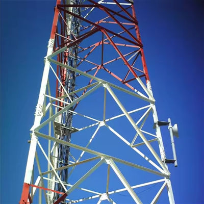 30m Galvanized Steel 3 Legged Angular Steel Tower Single Mast Communication Antenna Tower