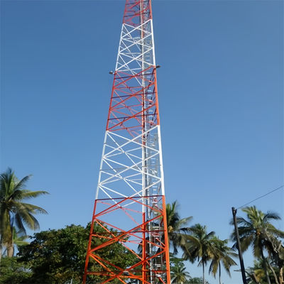 40 Meter Shelter Telecommunication Tower  3 Legged Angular Steel Tube Tower