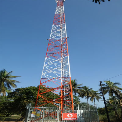 30-80m Galvanized Telecommunication  Mast 3 Legged Angular Steel Tower