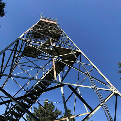 Galvanized Steel Lightning Protection Forest Watchtower Guard Tower 15m - 50 m