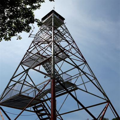 Galvanized Steel Lightning Protection Forest Watchtower Guard Tower 15m - 50 m