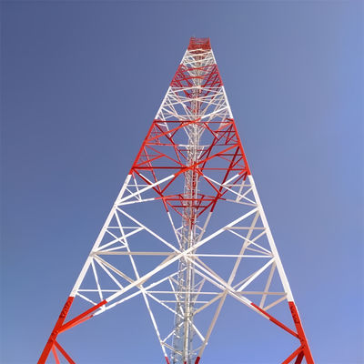 High Resolution Triangular Radio Telecom 3 Legged Tubular Steel Tower 40M/S