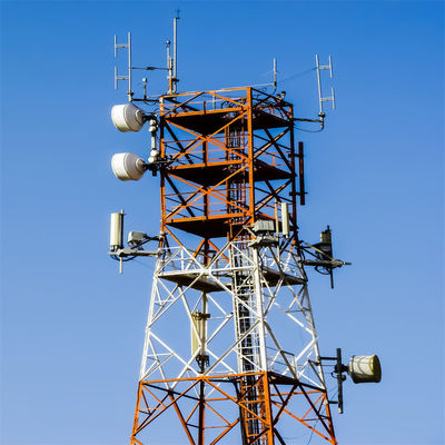 Work Platforms Solar Power Gsm Base Communication Antenna Tower 4 Legged Steel Lattice Tower