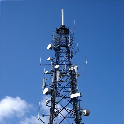 150 Feet 200 Feet Self Supporting Steel Tower Solar Panel 50km Wireless Networks Telecommunication Tower
