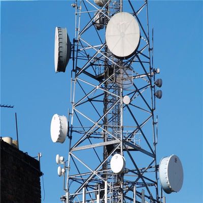 150 Feet 200 Feet Self Supporting Steel Tower Solar Panel 50km Wireless Networks Telecommunication Tower