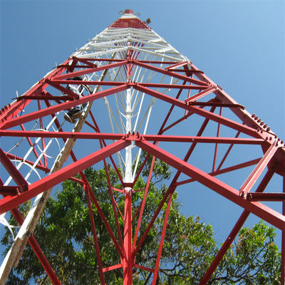 4 Legged Lattice Galvanized Angle Steel Tower 50M Cell  Telecommunication Mast Angular