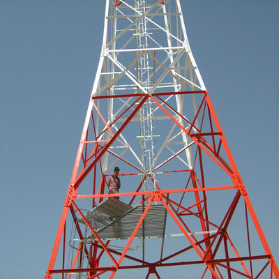 4 Legged Lattice Galvanized Angle Steel Tower 50M Cell  Telecommunication Mast Angular