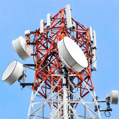 4 Legged Lattice Galvanized Angle Steel Tower 50M Cell  Telecommunication Mast Angular