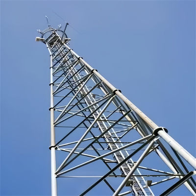 Three Legged self Supporting Telecom Tower Angular Steel Narrow Base 45m 50m 55m 60m 65m