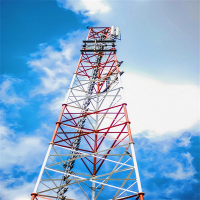 Three Legged self Supporting Telecom Tower Angular Steel Narrow Base 45m 50m 55m 60m 65m