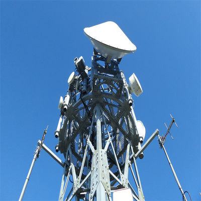 Gsm Base Station Vhf Uhf Radio Communication Antenna 3 Legged Tubular Steel Tower