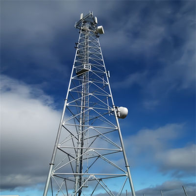 Round Steel Communication Mobile Phone Self Supporting Lattice Tower Antenna Tubular Mast 3 Leg