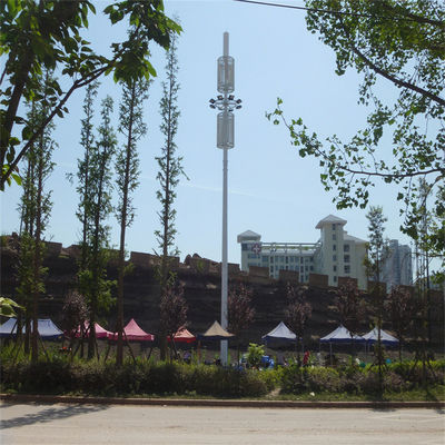 4G BTS Monopole Telecommunications Tower Antenna 100 Ft Monopole Tower