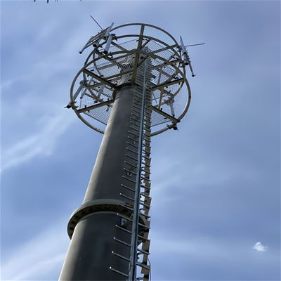 Q345B A572 Galvanized Disguised Monopole Cell Tower Communication Tallest Monopole Tower