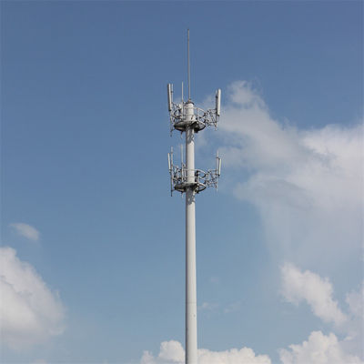 Free Standing Monopole 100' Telecom Tower Antenna Types Of Communicatin Tubular Monopole Tower
