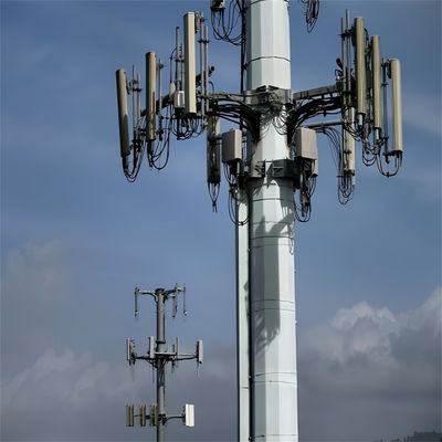 20 Meter 25 30 Meter Antenna Telecom Steel Monopole Tower Q345B / A572 Material