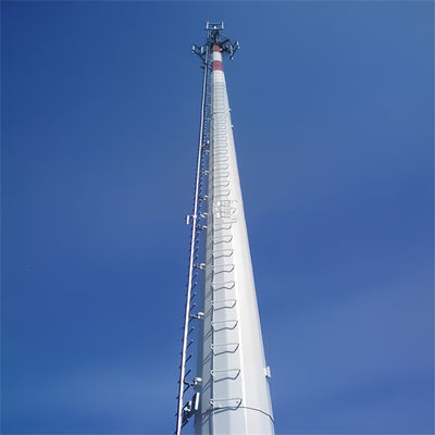 25M 30M 40M 45M Radio Antenna Signal Galvanized Steel Single Tube Pole Base Station Communication Monopole Tower