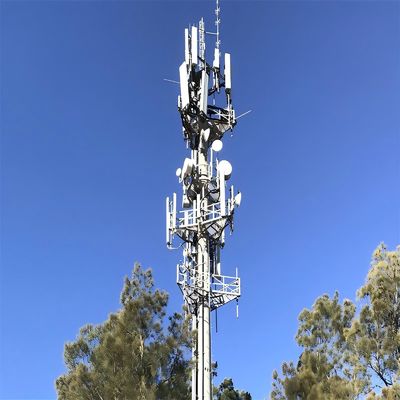 A36 Astm With Inner Climbing Ladder Cell Mast Base Station Galvanized Strapping Antenna Gsm Monopole Tower