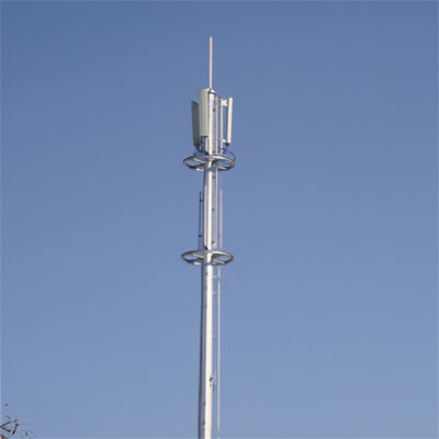 Single Mast Communication Antenna Poles Monopole Tower 30m Galvanized Steel