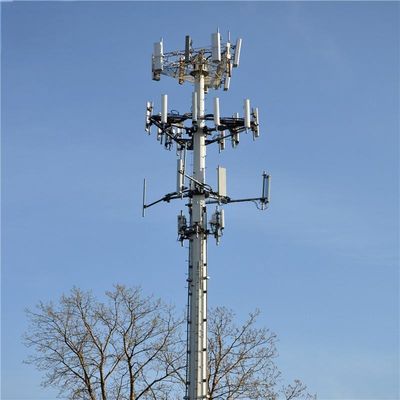Hot Dip Galvanized Telecom Mast Tower Monopole 30 Meter Q345B/A572 Material
