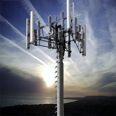 Hot Dip Galvanized Telecom Mast Tower Monopole 30 Meter Q345B/A572 Material