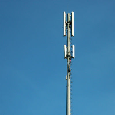 Hot Dip Galvanized Telecom Mast Tower Monopole 30 Meter Q345B/A572 Material