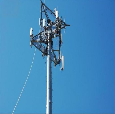 Free Standing  Monopole Tower100 Telecom Tower Antenna Types Of Communicatin Tubular