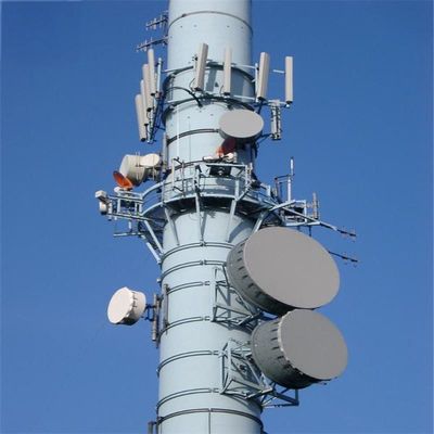 Telecommunication Wifi Portable Gsm Base Station Tower Monopole 30 Meter Microwave Waveguide Transmission