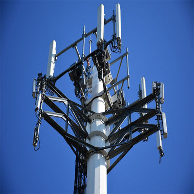 Telecommunication Wifi Portable Gsm Base Station Tower Monopole 30 Meter Microwave Waveguide Transmission