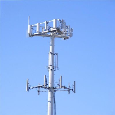 4g 5g Wireless Microwave Monopole Telecom Tower With Flangle 5m 12m 36m 45m 55m Meters