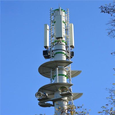 4g 5g Wireless Microwave Monopole Telecom Tower With Flangle 5m 12m 36m 45m 55m Meters
